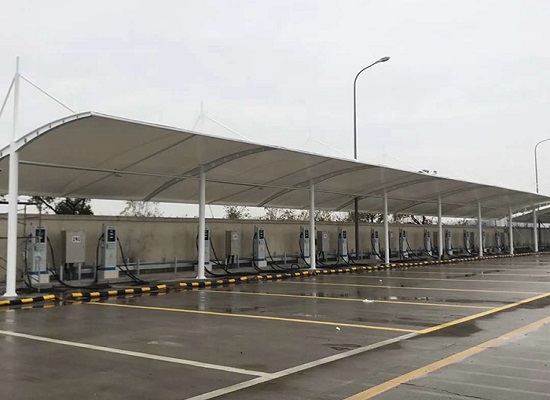 膜結(jié)構(gòu)充電樁車棚_雨棚_頂棚