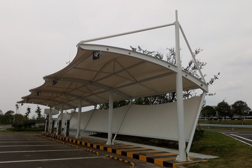 鋼膜結構充電樁雨棚